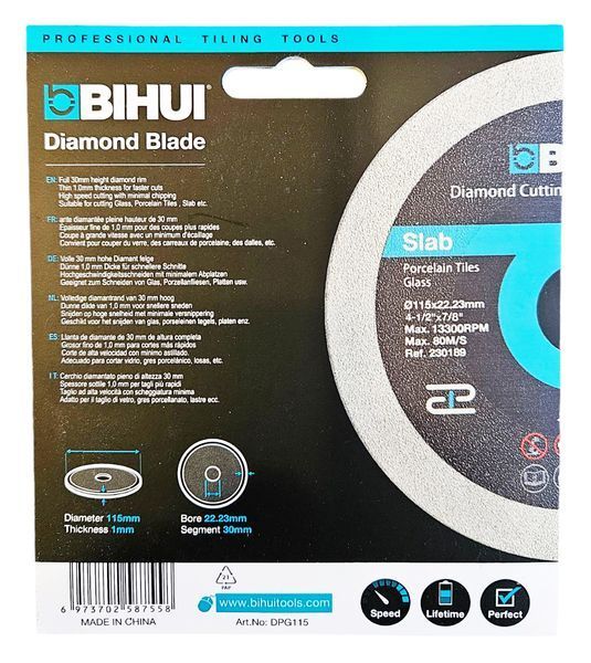 Диск алмазный Bihui Polish Dry 115 мм DPG115 фото