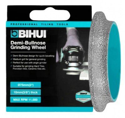 Алмазная фреза Bihui Demi-Bullnose Grinding Wheel DGV310 для скругления 10 мм P50/60 75х22,23 мм DGV310 фото